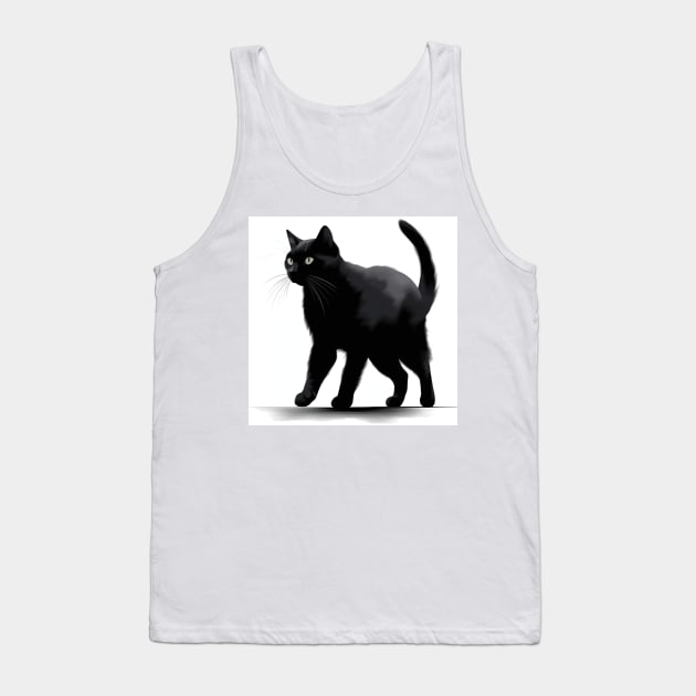 Black Cat On The Prowl Tank Top by LB35Y5